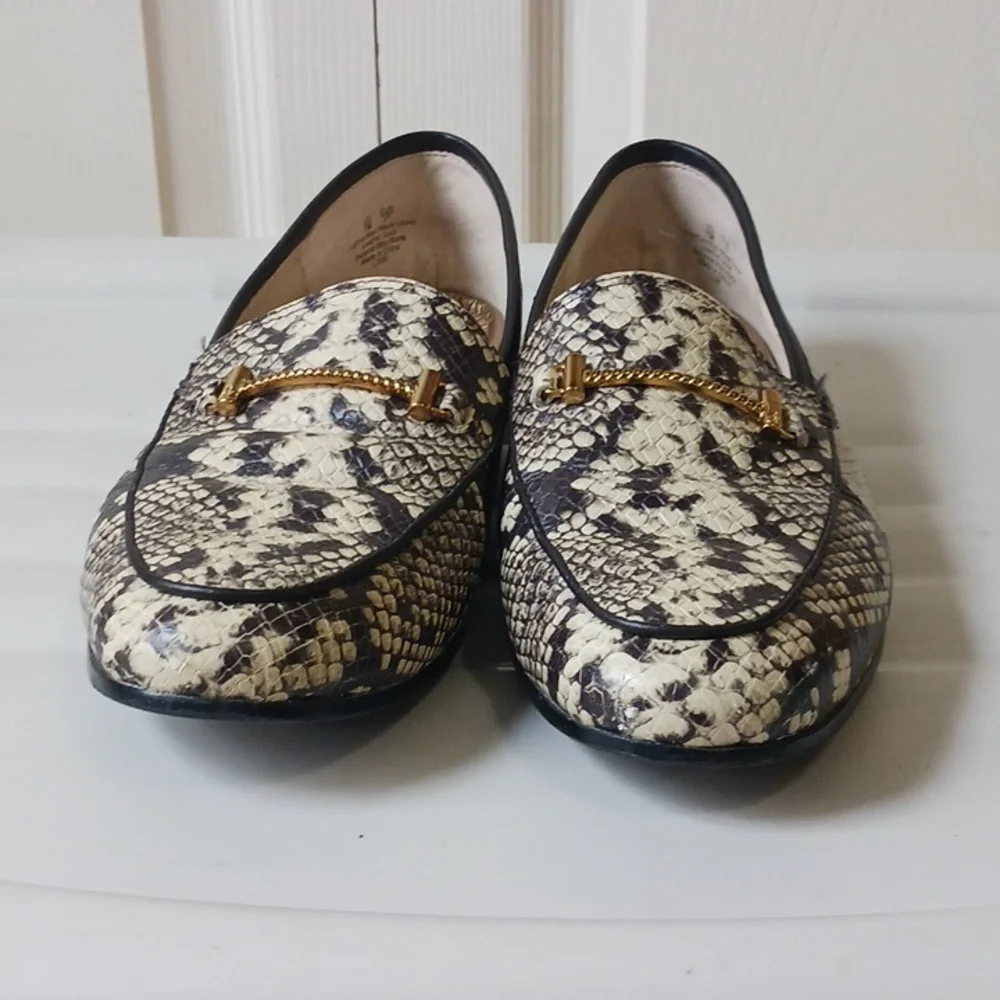 Sam Edelman "Lior" leather snakeskin bit slip on loafers - size 7 - Picture 2 of 11